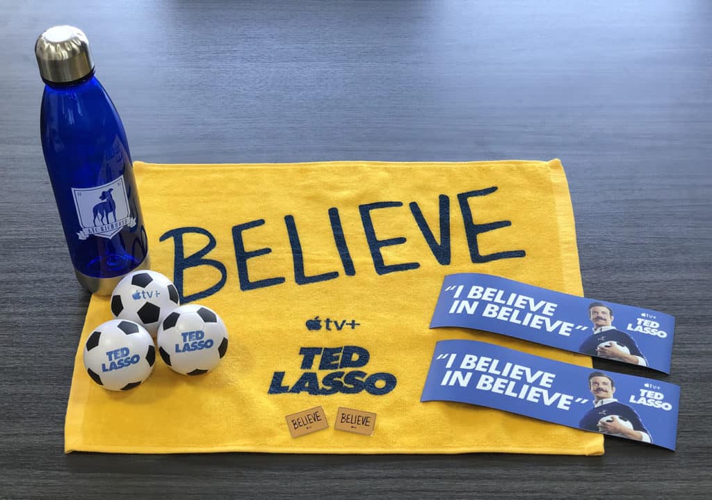 Ted Lasso Believe Promo Items